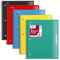 Spiral Notebook 5 Subject Wide Ruled Plastic Cover 8 x 10 12 5 Pack - Wide