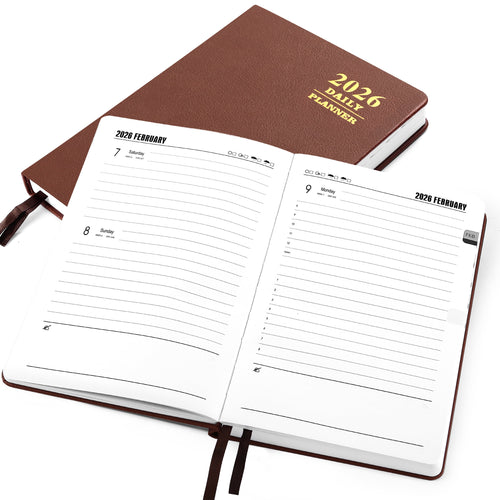 2026 Daily Hourly Planner 5.7"x 8.3" - One Page a Day (12 Month),Hardcover A5 Weekly Monthly Diary Planner Agenda Not...