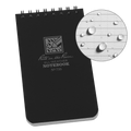All-Weather Top-Spiral Notebook, 3" x 5", Black Cover, Universal Pattern (No. 735)