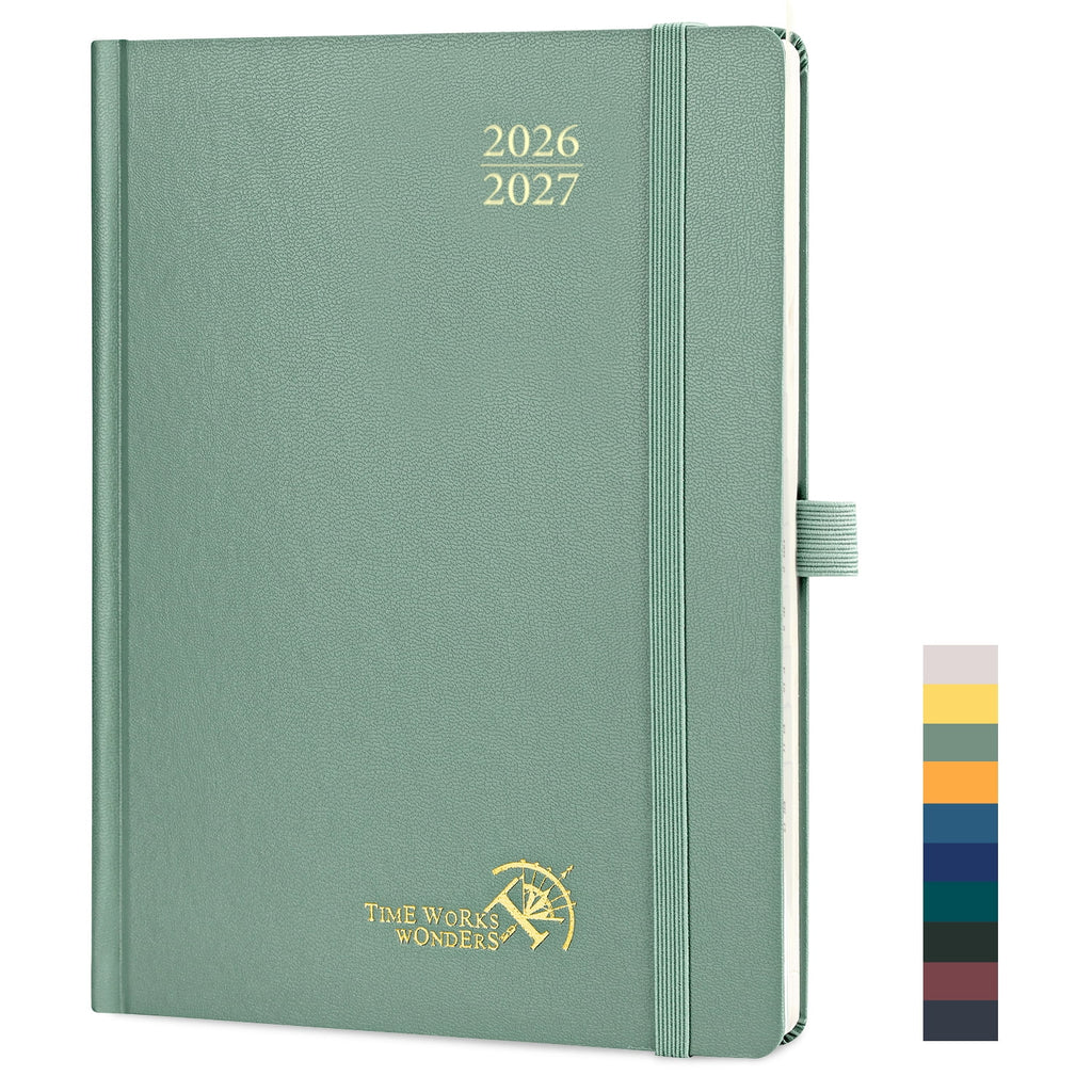 POPRUN Academic Planner 2026-2027, 6.5"x 8.5", (Jul.26-Jun.27) Weekly Monthly Appointment Book with Hourly Time Slots, Hardcover & Monthly T