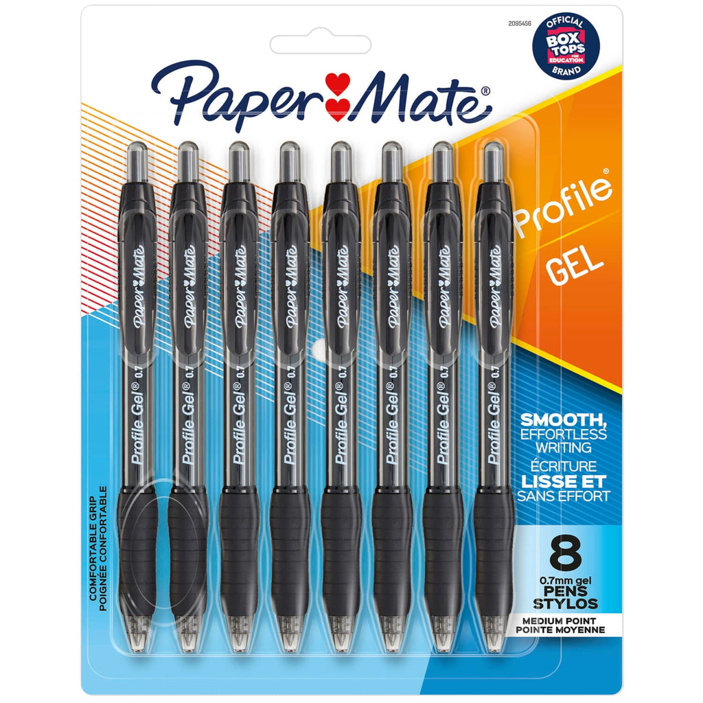 Gel Pen, Profile Retractable Pen, 0.7 mm, Black, 8 Count