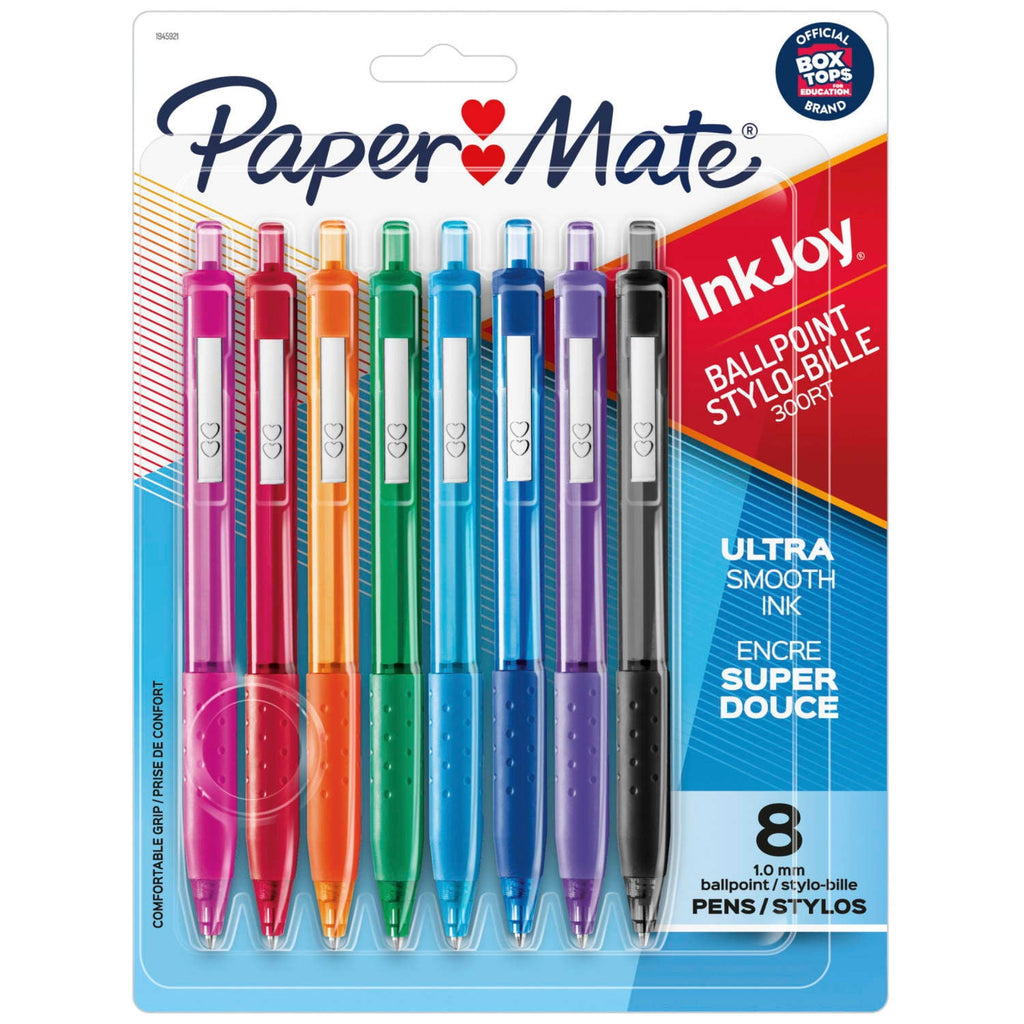 InkJoy Retractable Ballpoint Pen, 1.0 mm, Assorted Colors, 8 Count