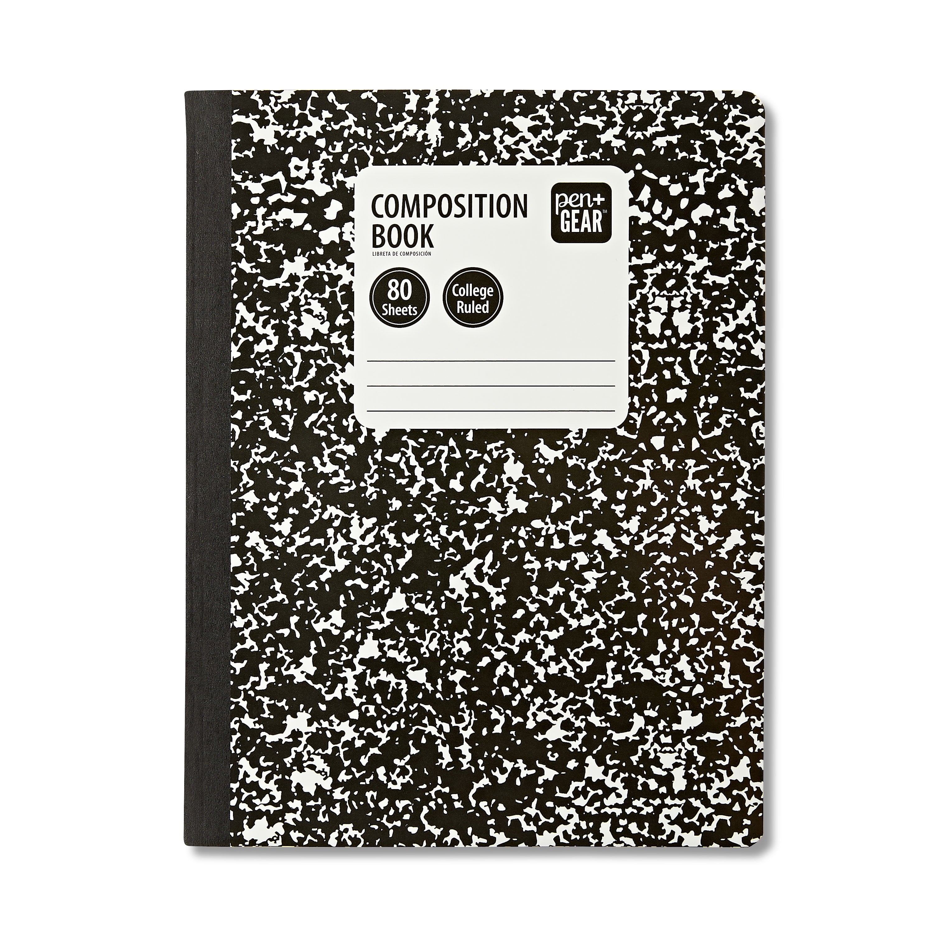 College Rule Composition Book, 7.5" x 9.75", Marble, 80 Sheets, New