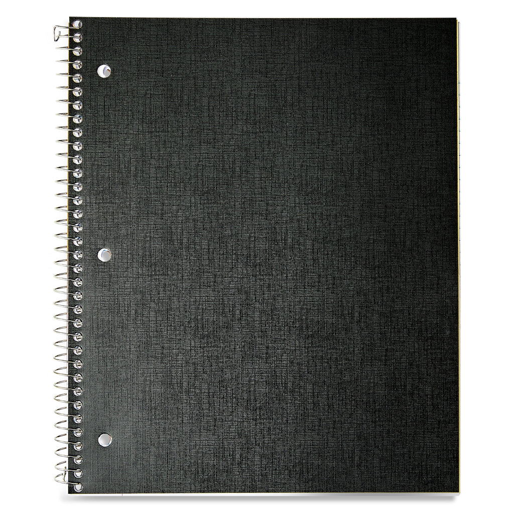 1-Subject Poly Notebook, Black, 9" x 11", 100 Sheets