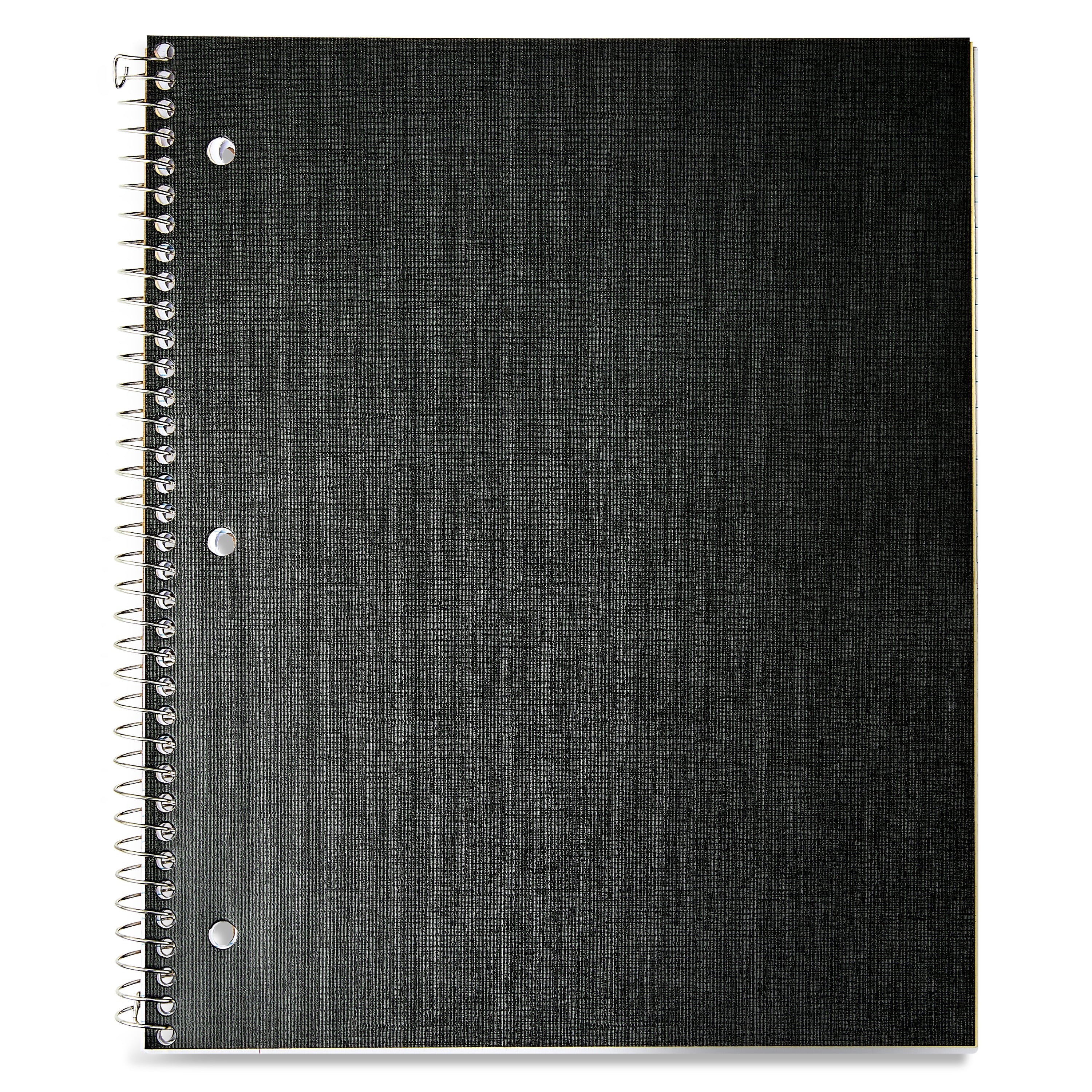 1-Subject Poly Notebook, Black, 9" x 11", 100 Sheets