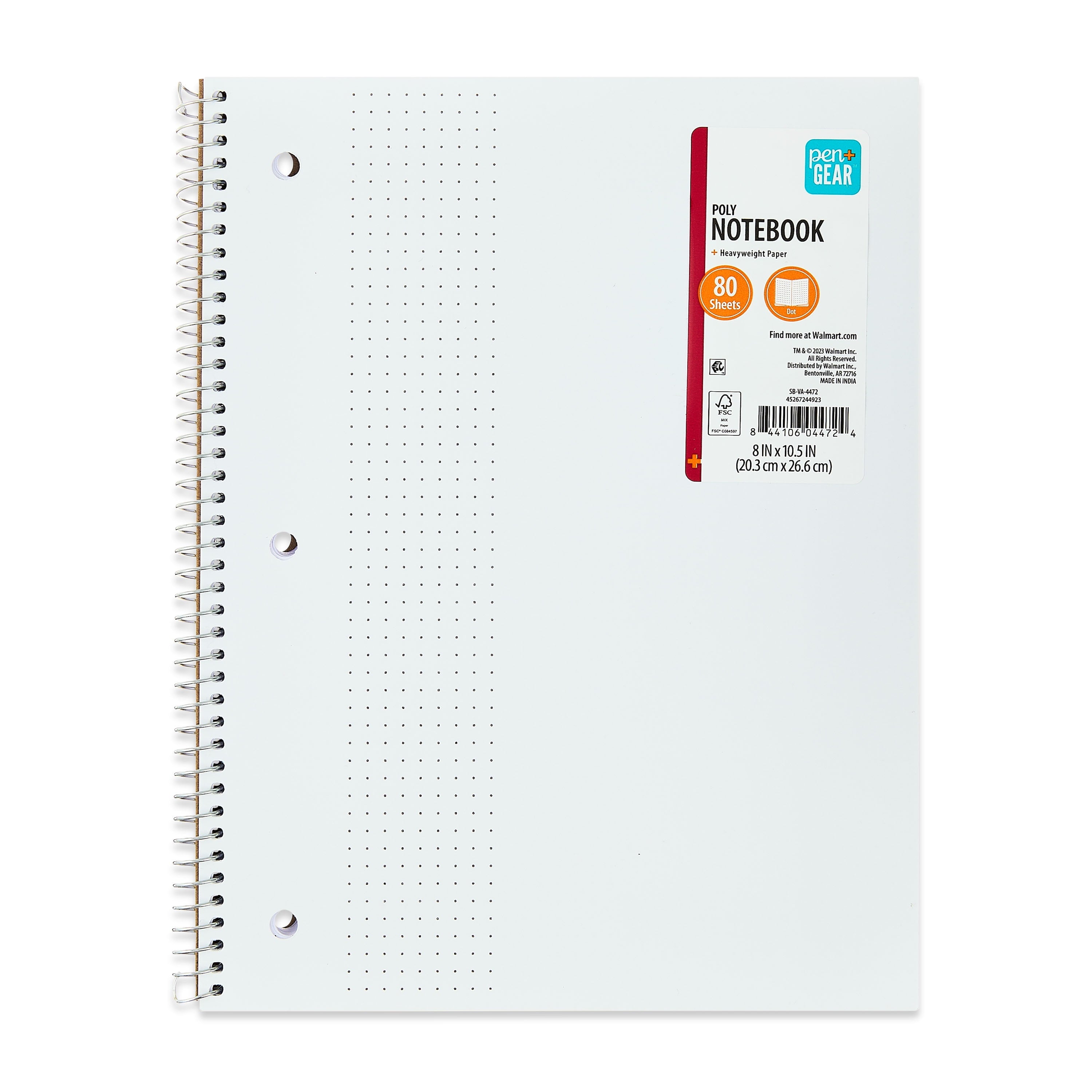 1 Notebook, Dot Ruled, 8.5"x 10.5", Poly Cover, 80 Sheets
