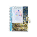 Star Shaker Locking Hardcover Journal, 6.6" x 8.3", 160 Ruled Pages