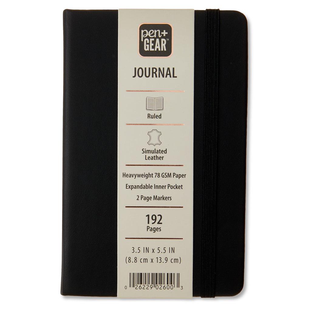 Journal, Black, 3.5" x 5.5", 192 Ruled Pages