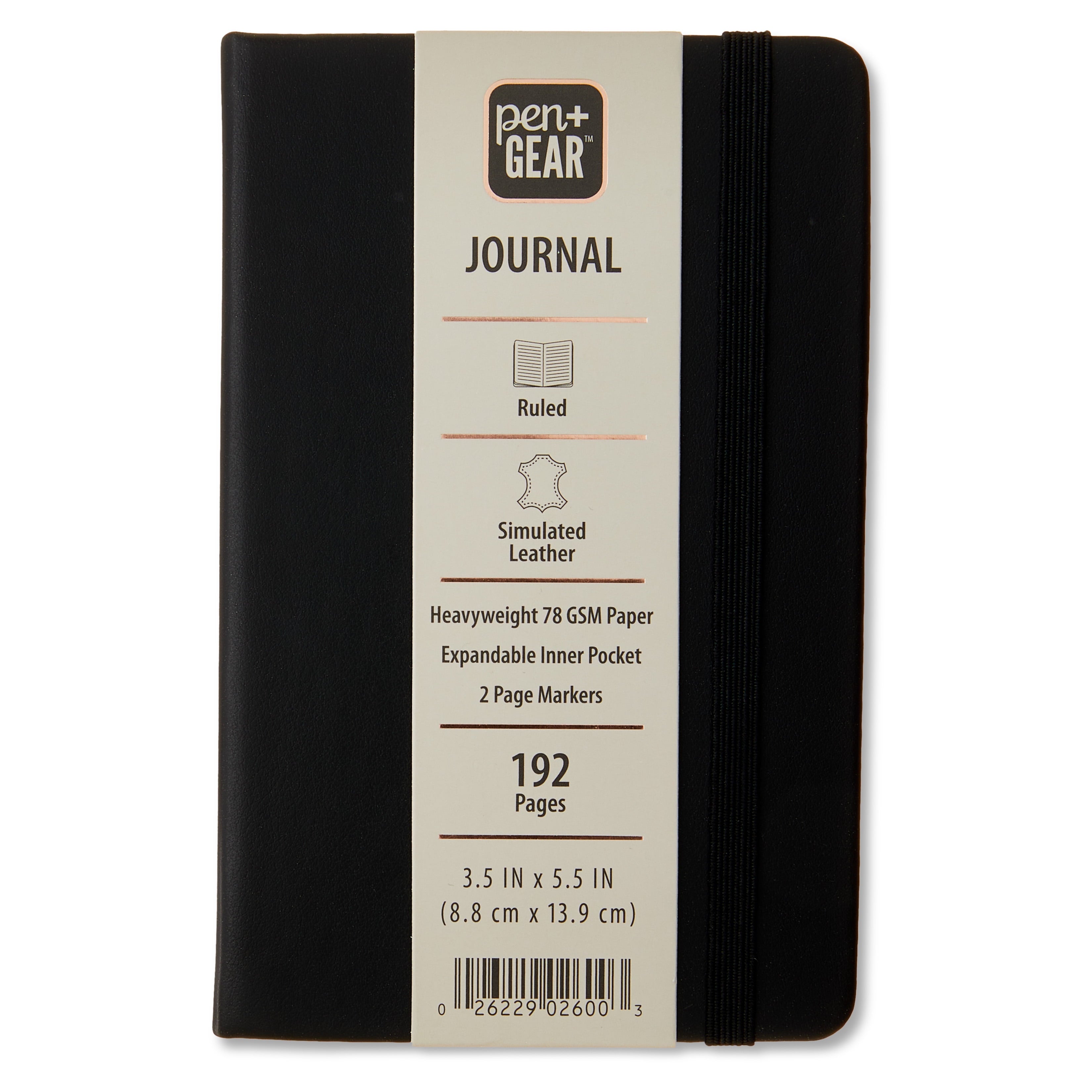 Journal, Black, 3.5" x 5.5", 192 Ruled Pages