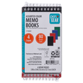 Pen + Gear Spiral Bound Ruled Paper Memo Book, 3 in x 5 in, 4 Pack, 80 Sheets Each, 0 Holes