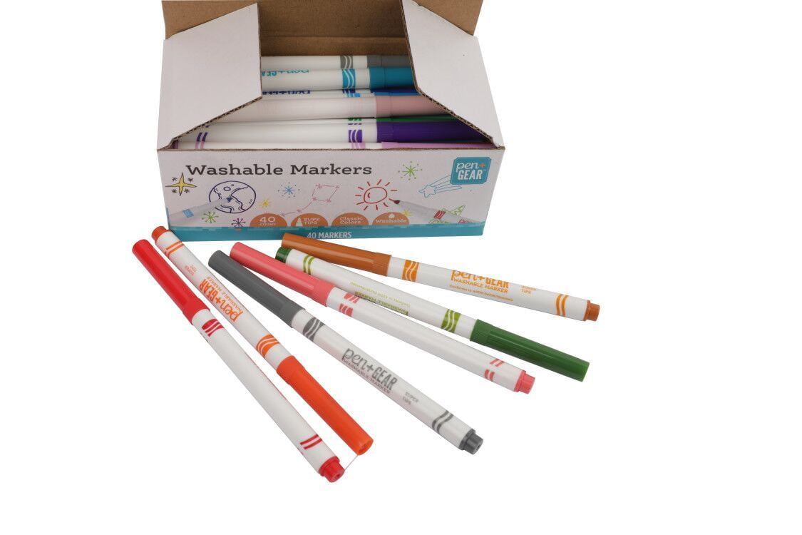 Super Tip Washable Markers, 40 Count, Assorted Colors