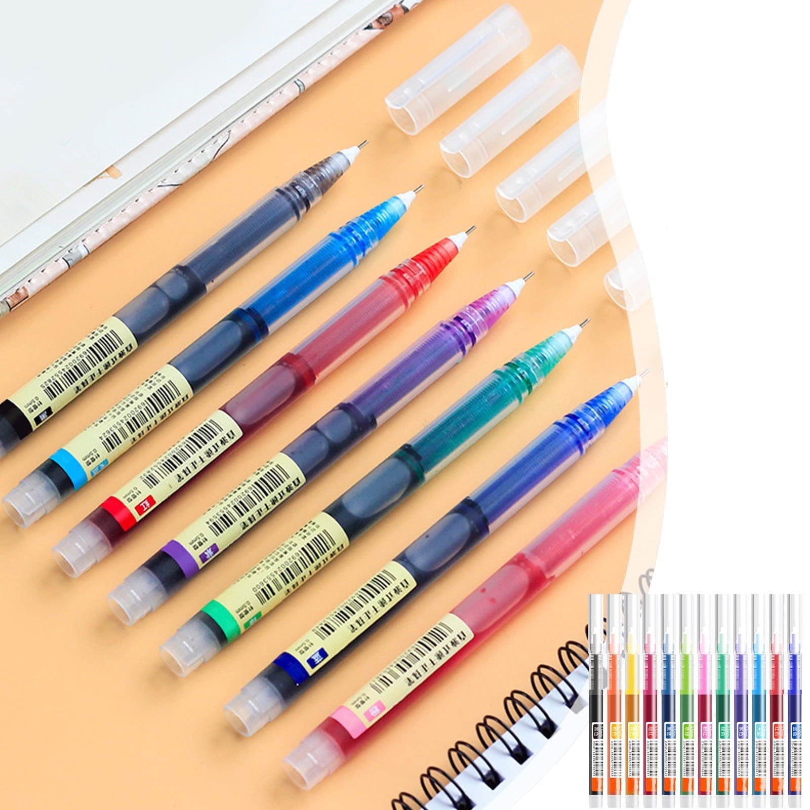 point Set, 12 Pieces Rolling 0.5 Mm Japanese Fast Drying Point Liquid Ink Glossy Writing For Office Supplies