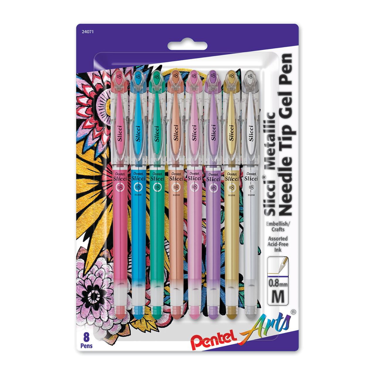 Gel Pen Metallic Set, 8 pack