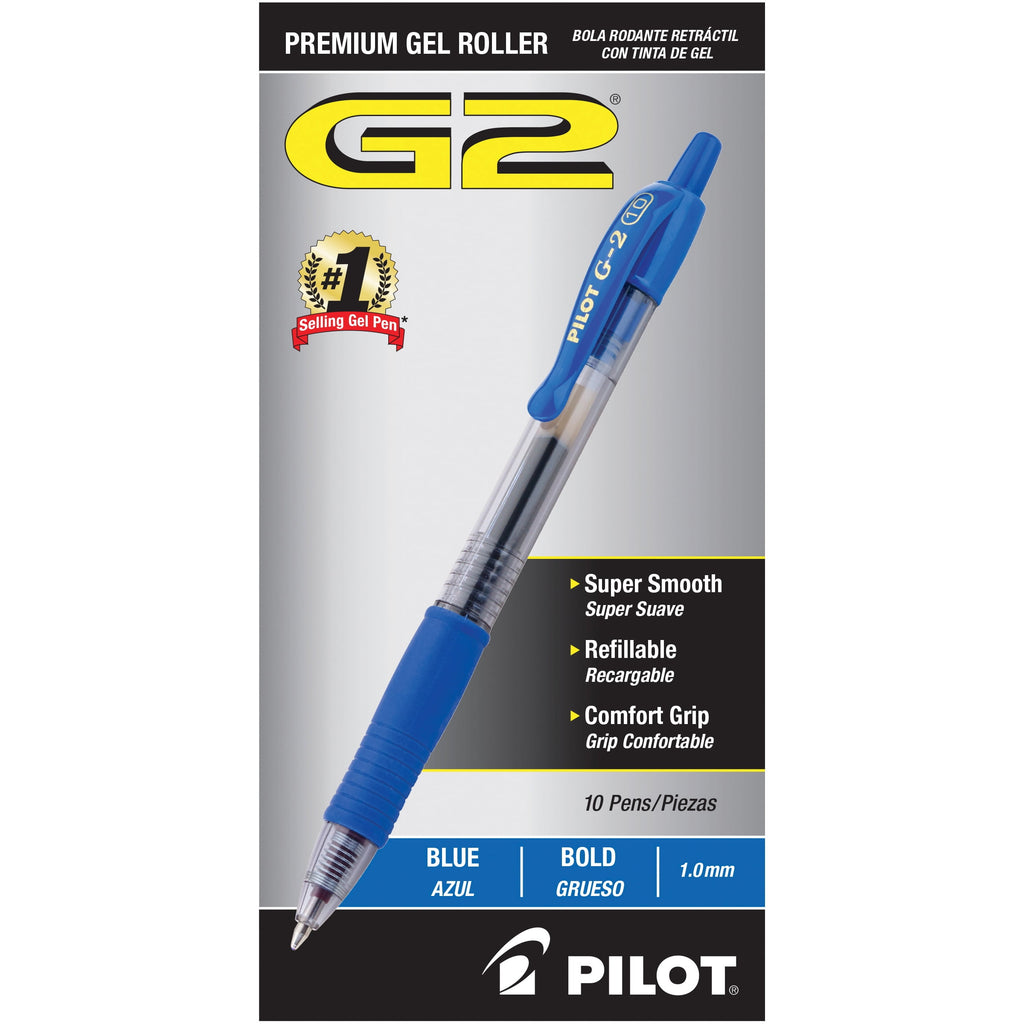 G2 Premium Gel Ink Pens, Bold Point (1.0mm), Blue, 10 Count