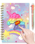 with Pen, 21x14.5cm 160 Lined Pages Unicorn Spiral Journal for Studnets with 6 Multicolor Pen Fidget Writing Birthday...