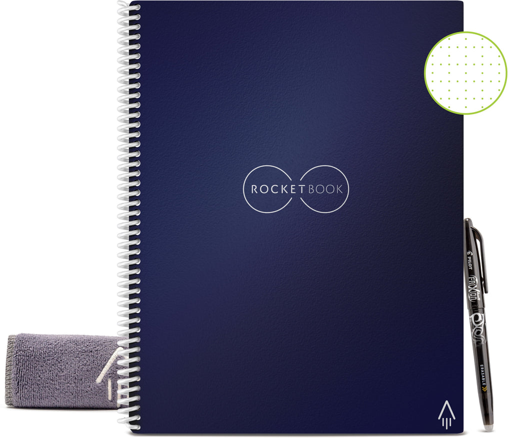 Core Smart Reusable Notebook, Dot-Grid, 32 Pages, 8.5" x 11", Blue
