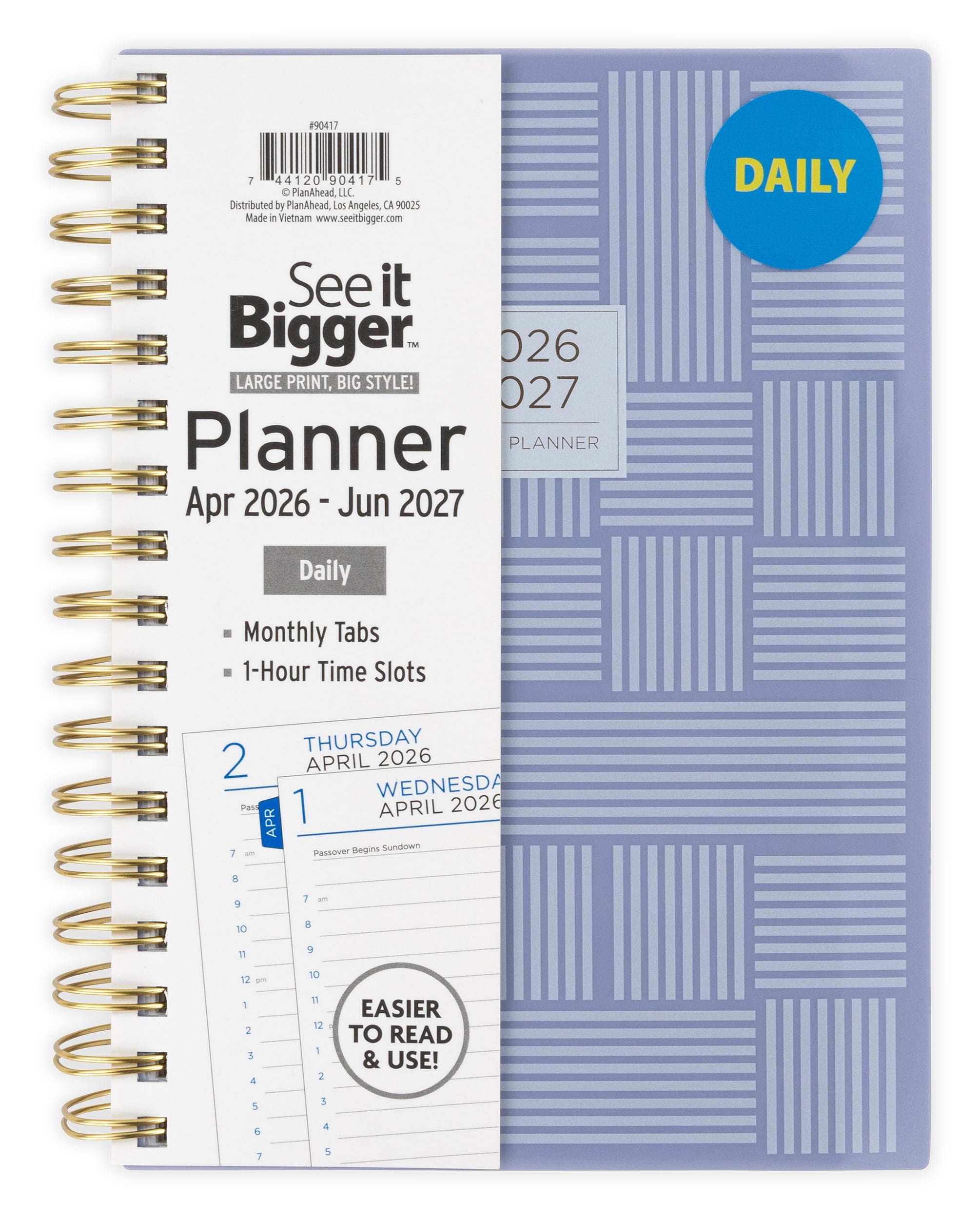 Daily Planner, Medium (6.25" x 8.75"), Grey, 15-Month: Apr 2026 - Jun 2027
