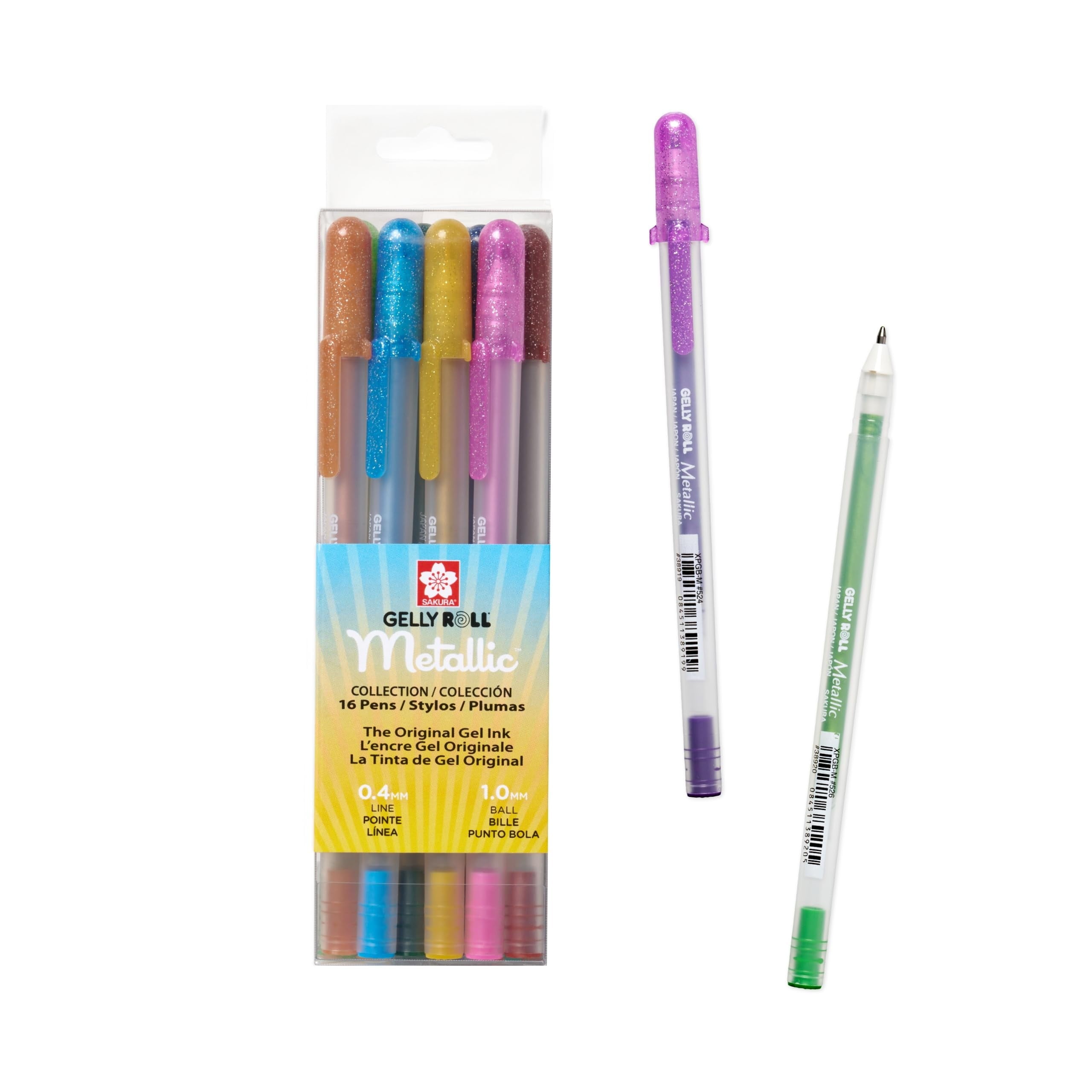Gel Pens, Opaque Metallic Ink, Bold Pt 16 Color Set