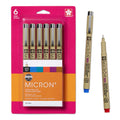 Sakura Pigma Micron Fineliner Pens - Archival Black and Colored Ink Pens - For Writing, Drawing, or Journaling - Black and Colored Ink - 005