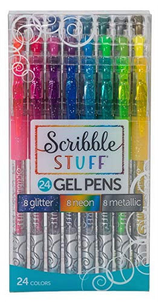 Gel Pens 24 Count, Glitter, Neon & Metallic Inks, Assorted Colors