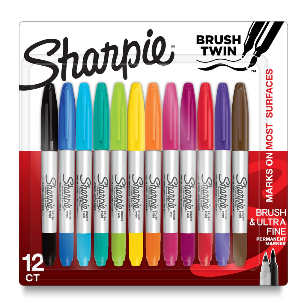 Permanent Markers, Tip Marker and Ultra Fine Tip Marker, Assorted, 12 Count