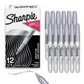 Metallic Permanent Markers, Fine Point, Silver, 12 Count
