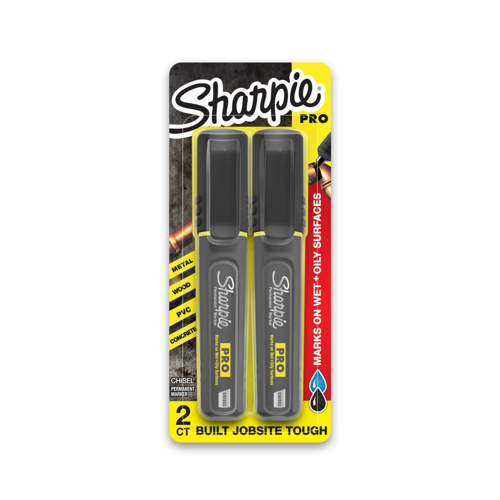 PRO Permanent Markers, Chisel Tip, Black, 2 Count