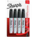 Permanent Markers, Chisel Tip, Black, 4 Count