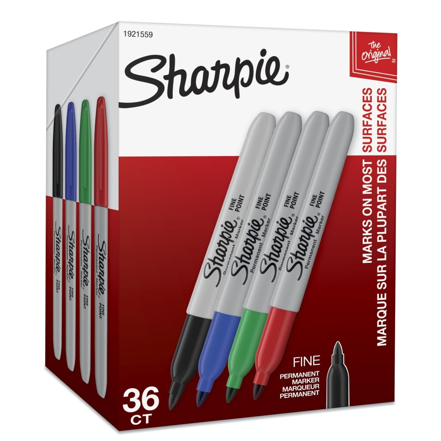 Permanent Markers, Fine Point, Assorted Colors, 36 Count