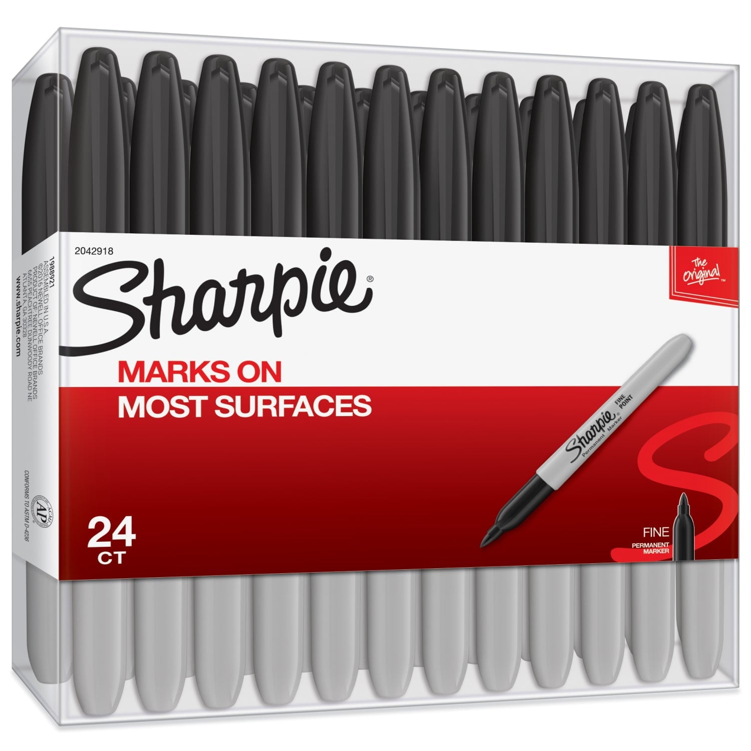Sharpie Black Fine Point Permanent Markers, 24 Count, Long-Lasting Rich Ink
