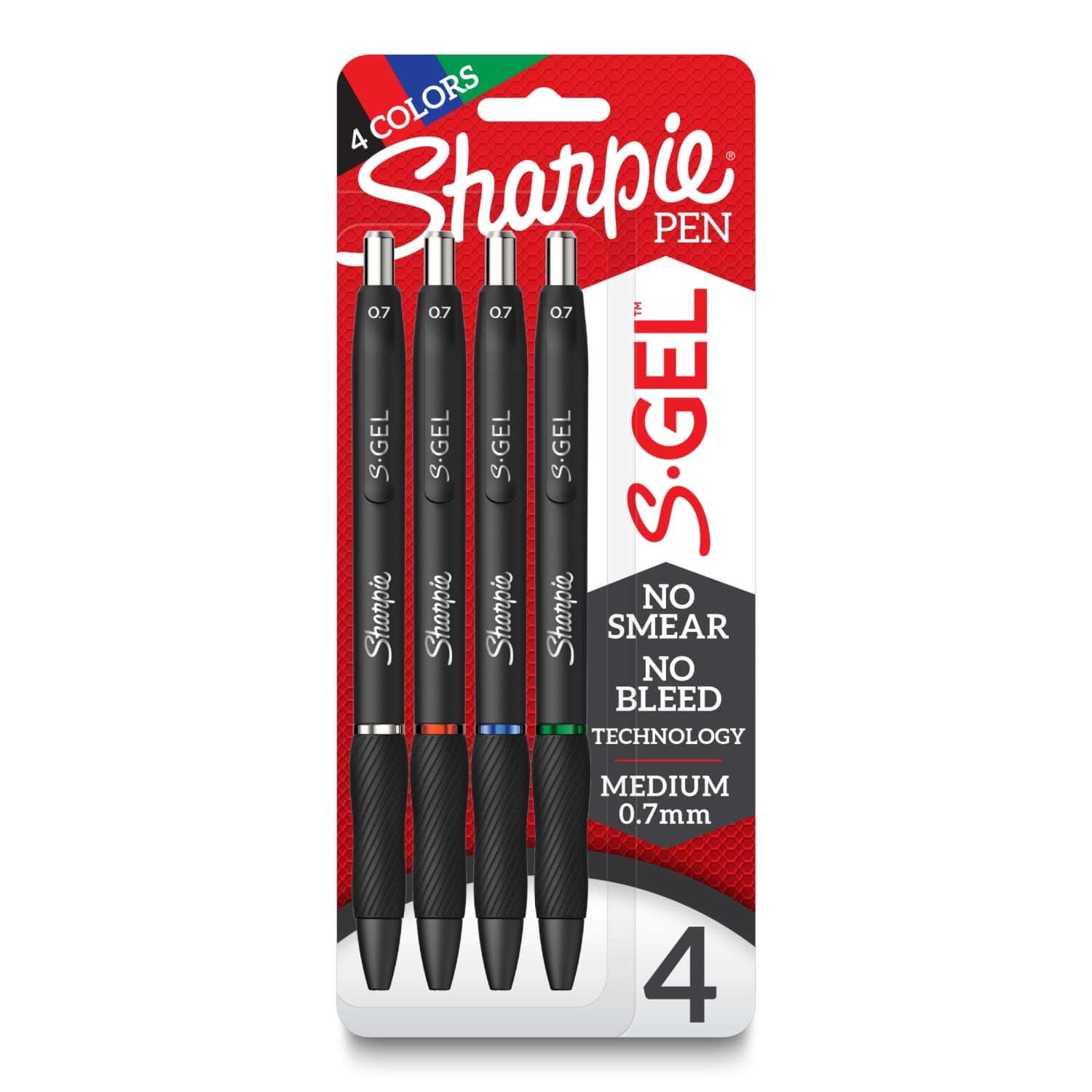 S-Gel Pens 0.7 mm Pen Point Size - Assorted Gel-based Ink - 4 / Pack