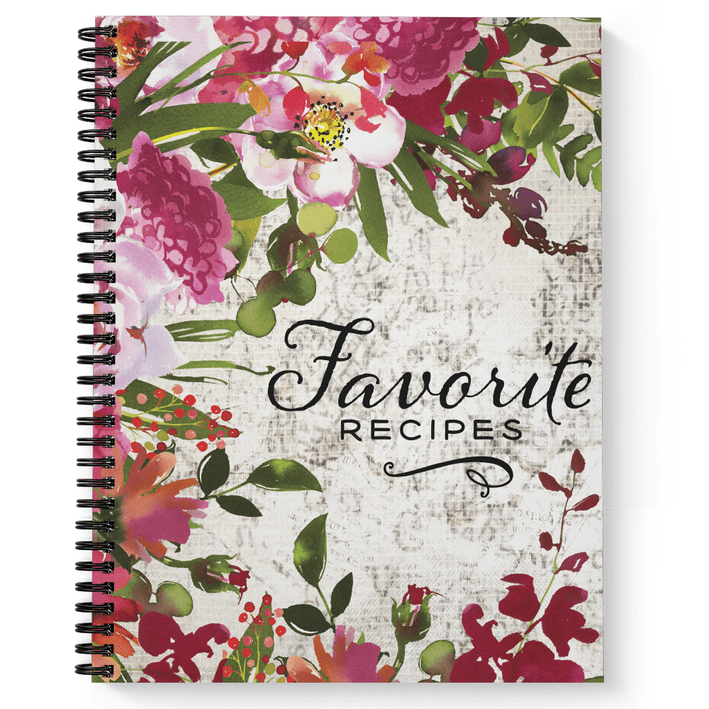 Softcover Favorite Recipes 8.5" x 11" Spiral Recipe Notebook/Journal, 120 Recipe Pages, Durable Gloss Laminated Cover...