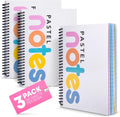 5x7 College Ruled - Bright Pastel Lined Paper, Perforated Notepad, Durable Poly Cover - 3 Pack