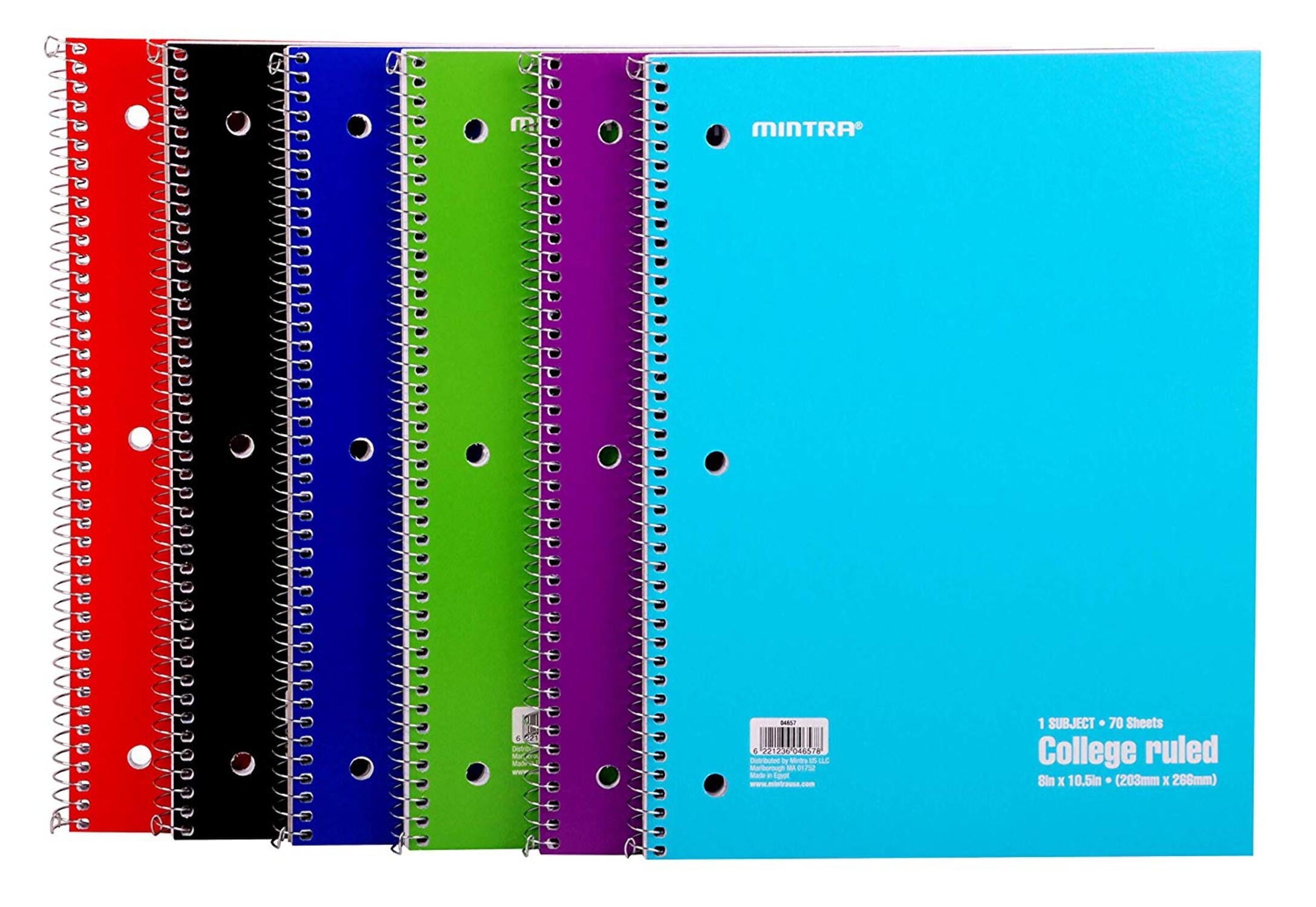 Spiral Notebook - Solid (70 count, 6 Pack)