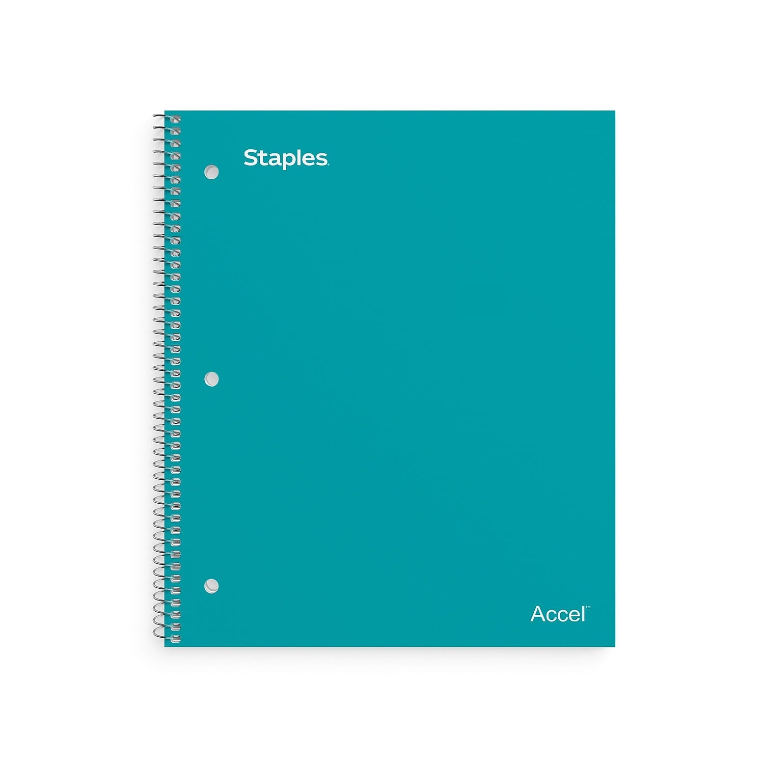 Staples Accel Durable Poly Cover 1 Sub Notebook College Ruled 8.5"x11" Teal 20955M
