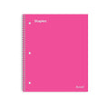 Durable Poly Cover 1 Subject Notebook College Ruled 8-1/2" x 11" Pink /51448