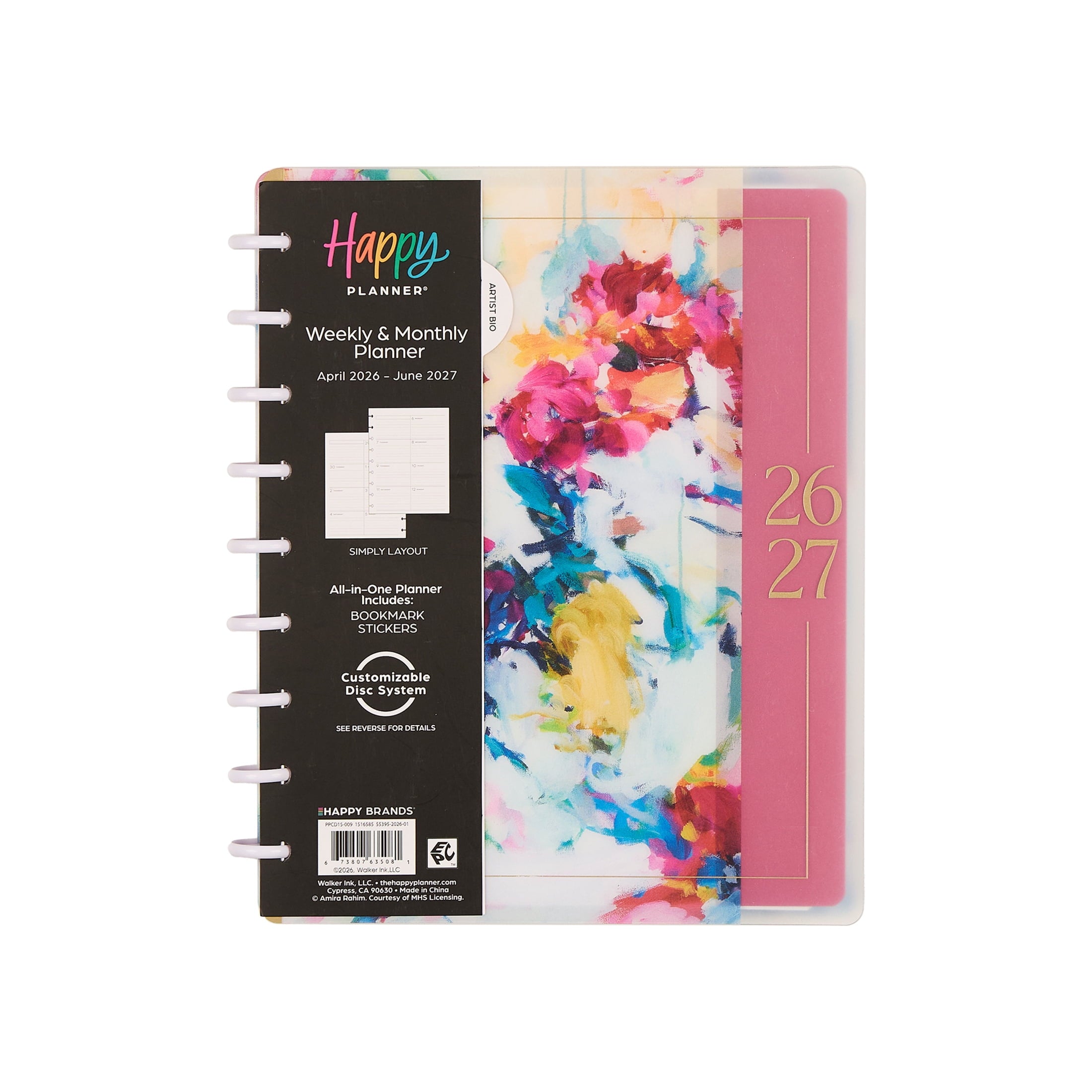 Monthly Weekly Classic Planner (7 x 9.25)Abstract Expression 15-Month April 2026-June 2027, disc bound system