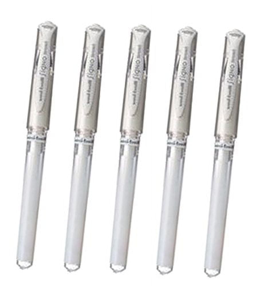 Uni-Ball Signo Broad Point Gel Impact Pen White Ink-1.0mm Value Set of 5