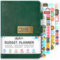 WEMATE Budget Planner - Monthly Budget Book with Lock, Undated Expense Tracker Notebook,Dark Green