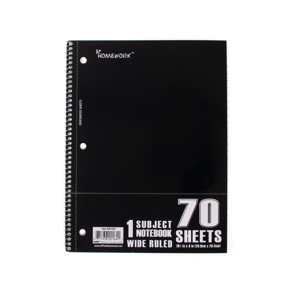 Spiral Notebooks - 70 Sheets, Wide Ruled