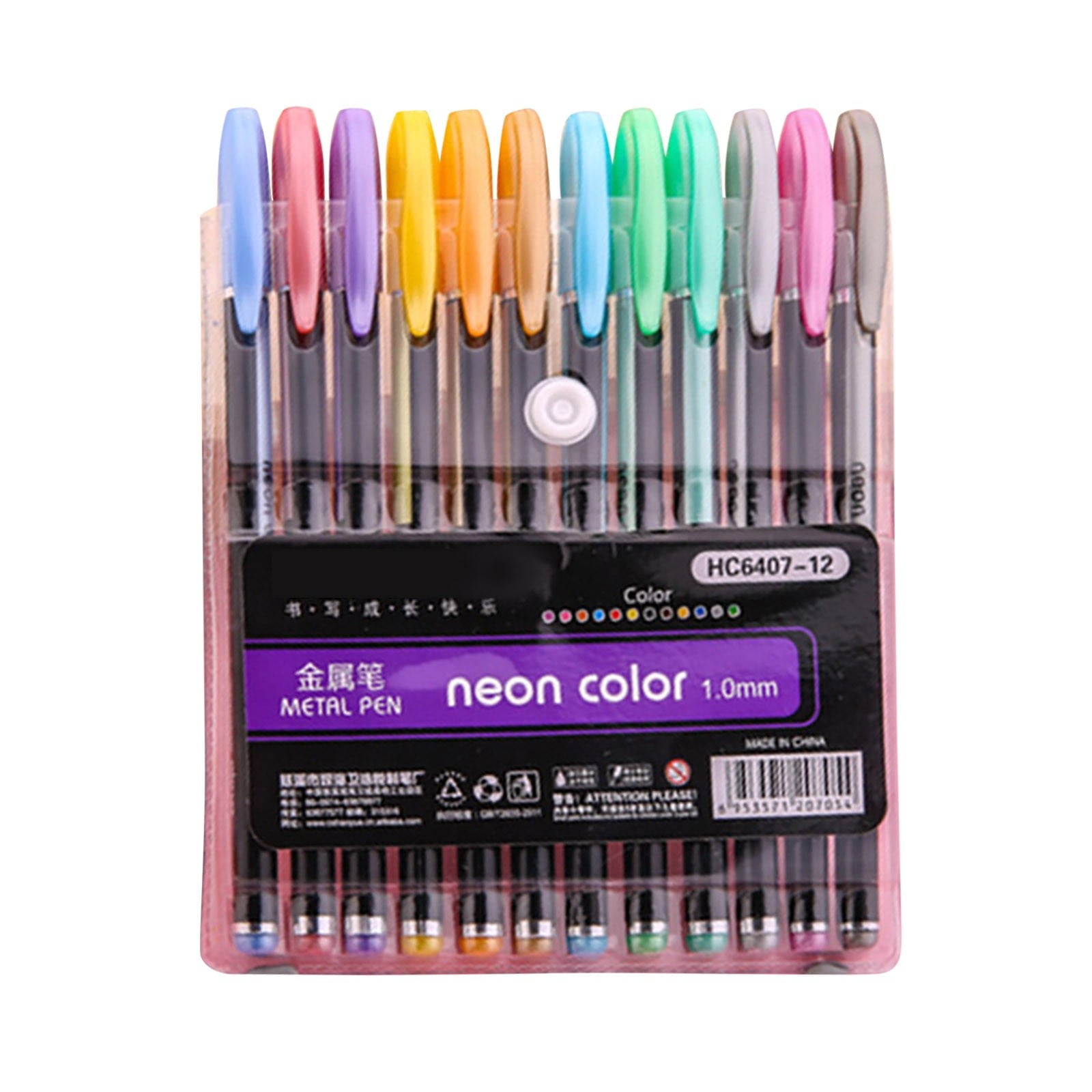 Pens Set of 12, Colored Pens for Adult Coloring Books, Flash Color Markers for Doodling & Scrapbooking, 2ml