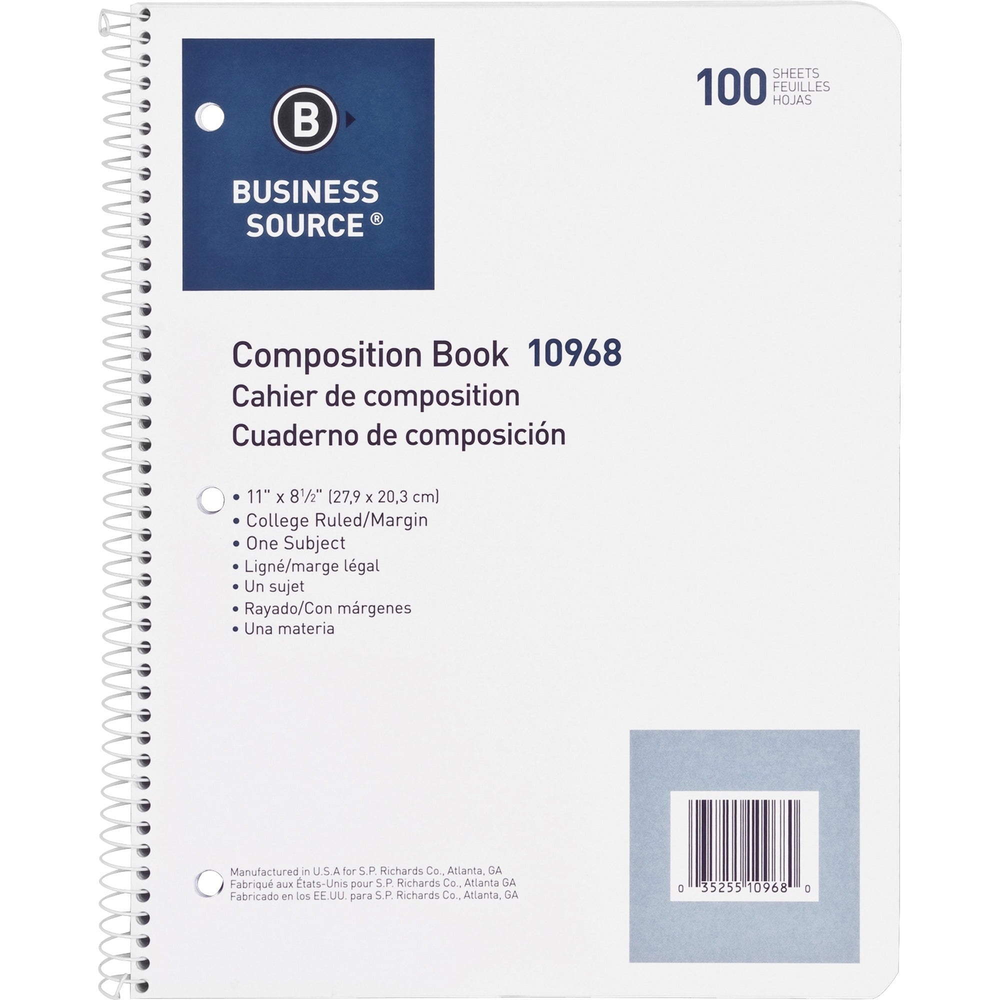 Business Source, BSN10968, Wirebound College Ruled Notebooks - Letter, 1 Each - Image 3