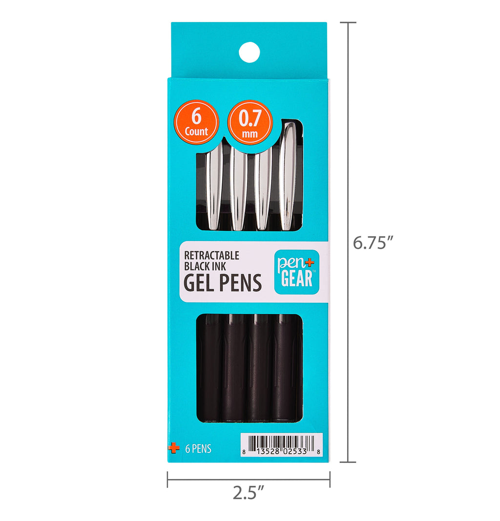 Retractable Gel Pens, Medium Point, 0.7 mm, Black, 2 Count - Image 6