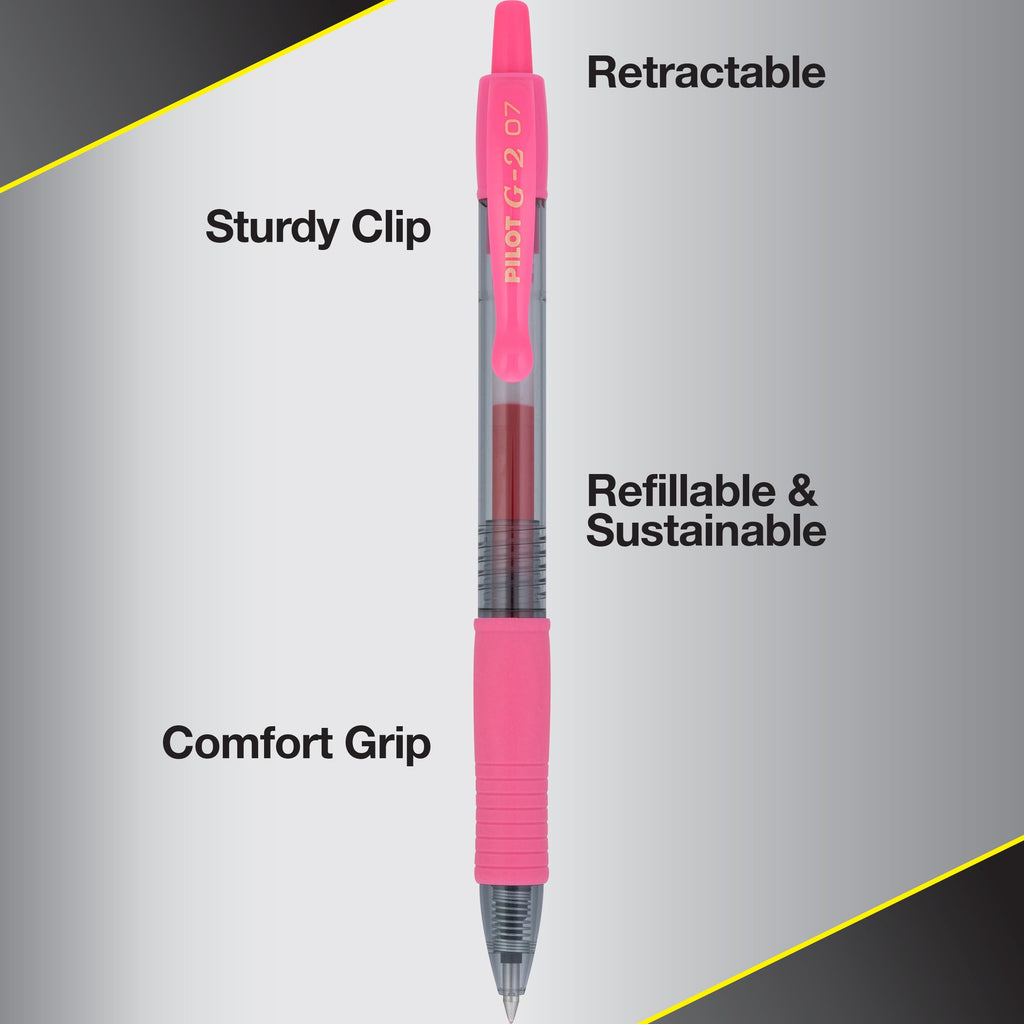 Pilot G2 Retractable Gel Pens, Pink Premium, 0.7mm Fine Point, Assorted Colors, 5 Count - Image 6