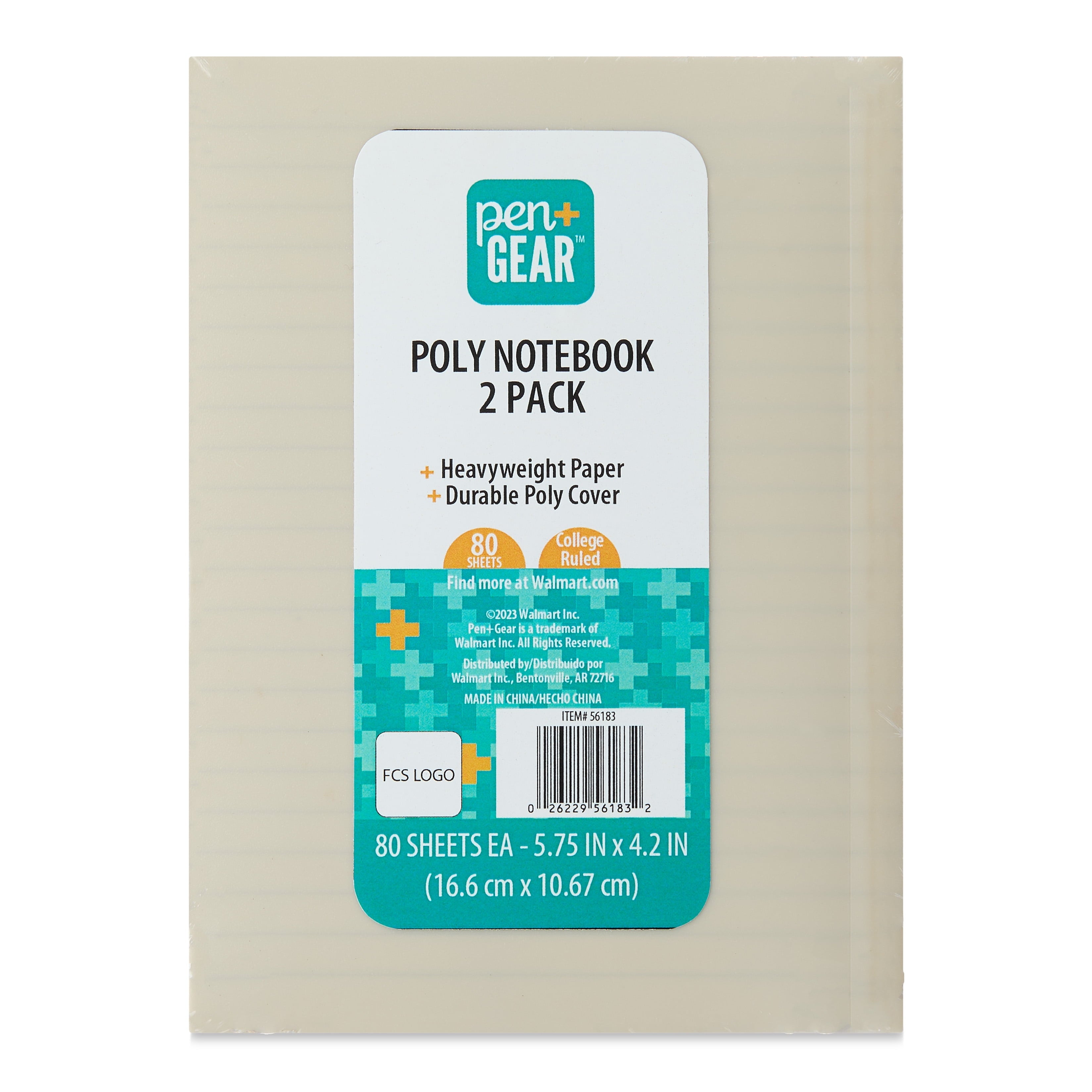 (2 pack) Poly Notebooks, Black & White, 5.75" x 4.2", 80 Ruled Pages, 2 Count - Image 3