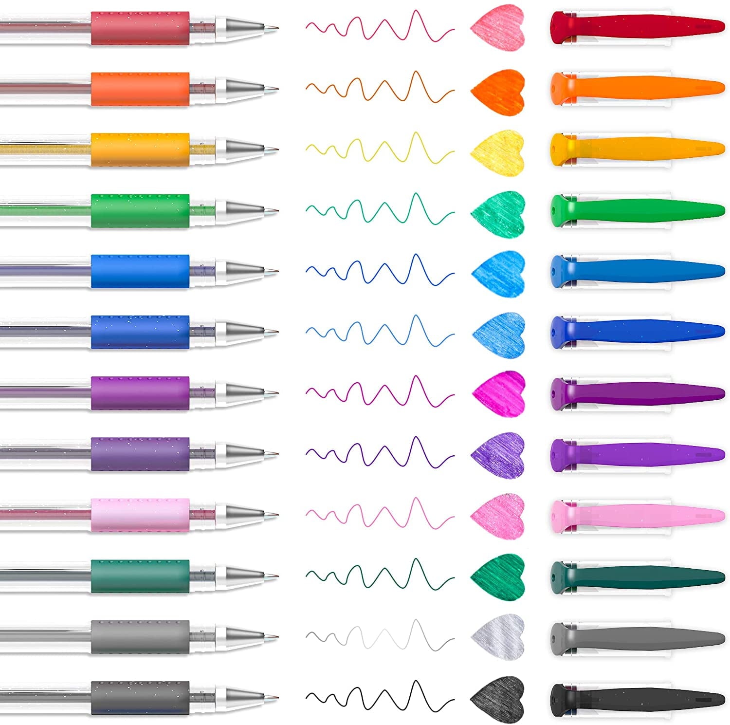 Gel Pens, Shuttle Art 180 Pack Gel Pens Set, 12 Assorted Colors Bulk Classroom Pack for Adults Coloring Books Drawing Doodling Crafts Journa - Image 3