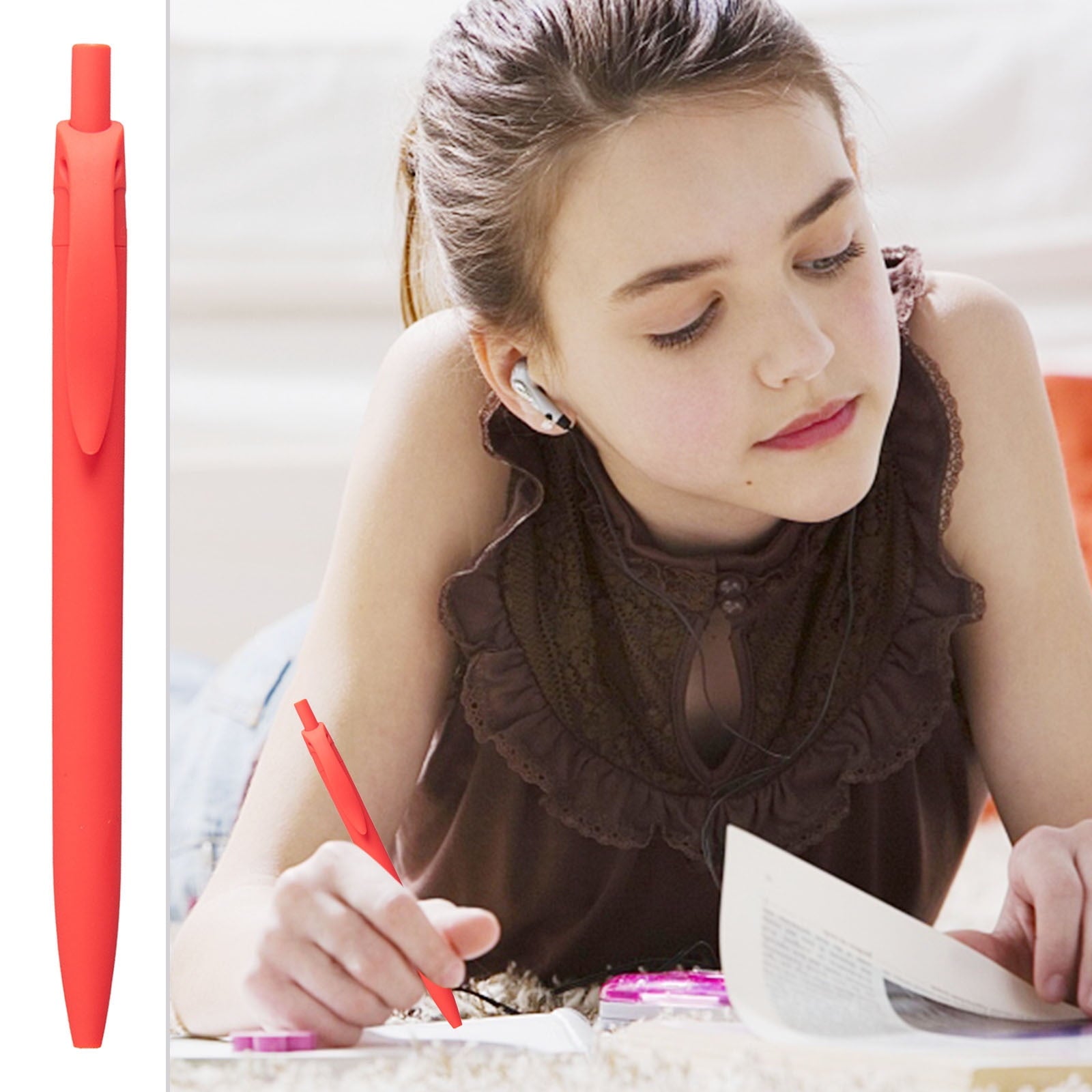 HengDidi Retractable Gel Ink Pens Set of 8 in Assorted Colors with 0.5mm Fine Tip and Comfort Grip for Smooth Journaling Writing and Office - Image 3
