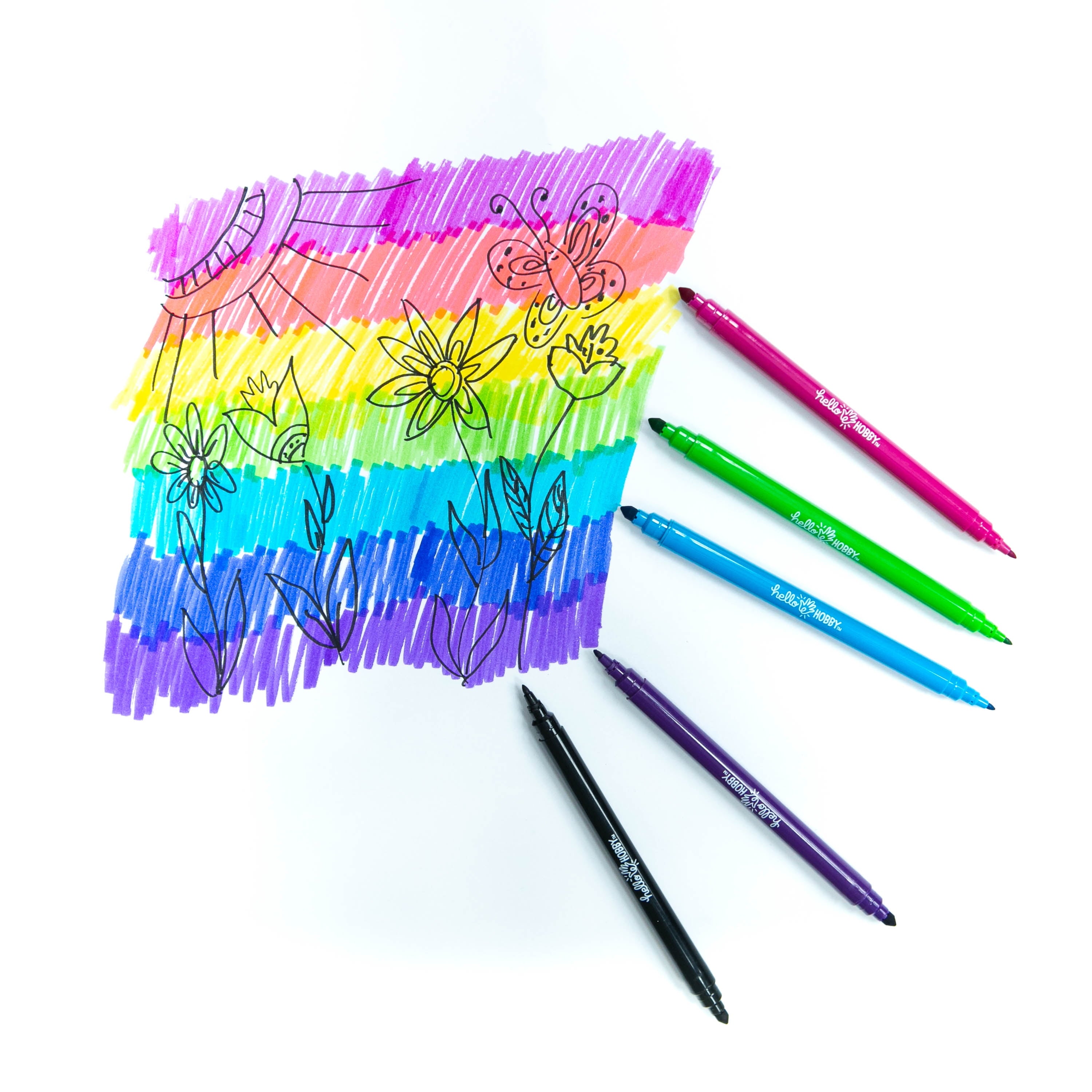Washable Dual Tip Markers, Brush and Fine Tips, Assorted Classic Colors, 12 Count - Image 3