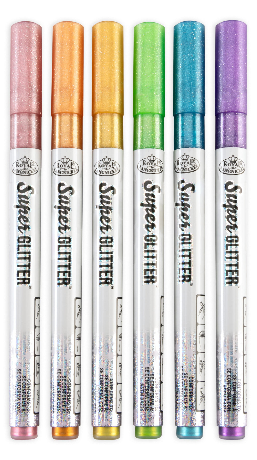 Super Glitter Artist 6 Piece Marker Set with 1. Tips - Image 6
