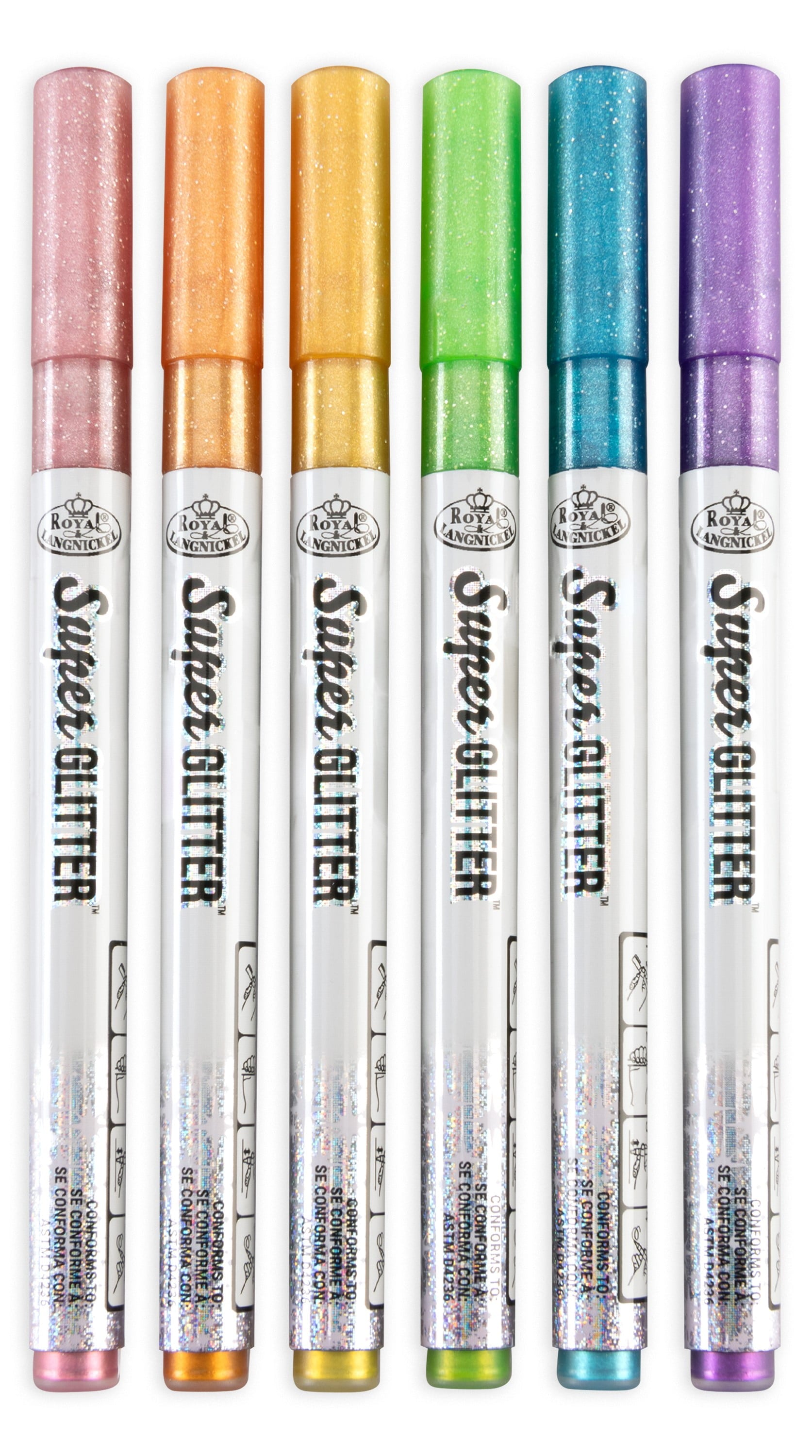 Super Glitter Artist 6 Piece Marker Set with 1. Tips - Image 6